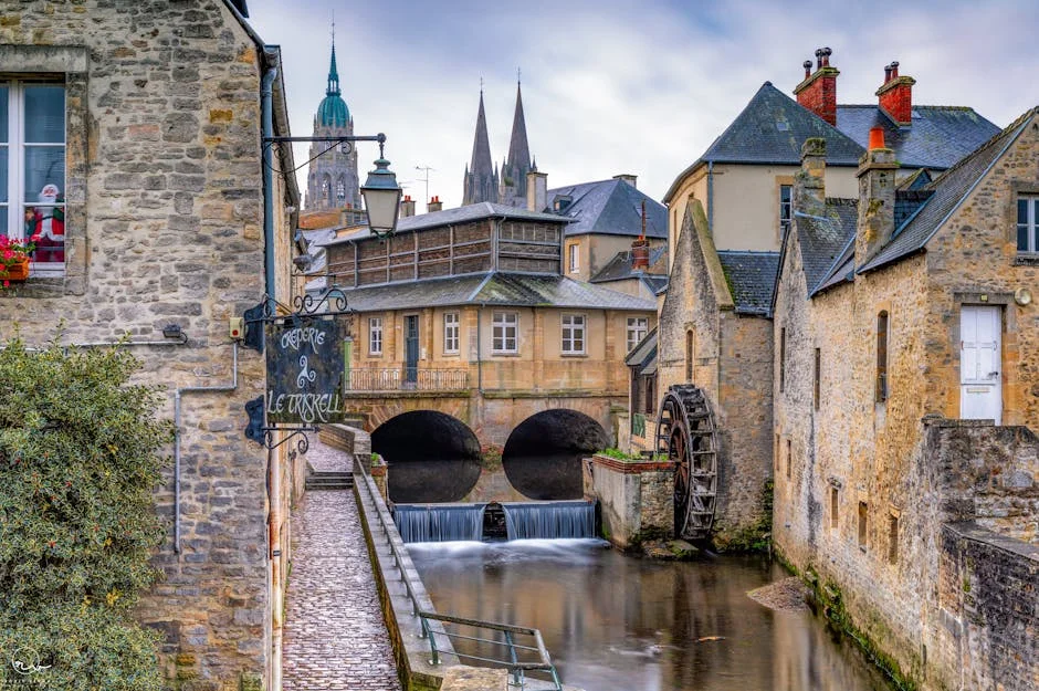 Bayeux neighborhood in Normandy, France