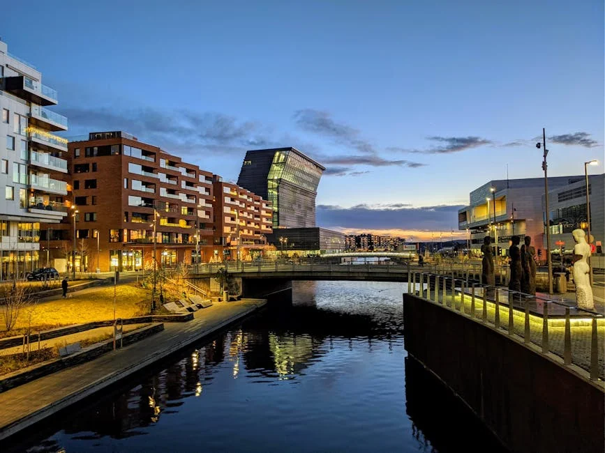 Aker Brygge and Tjuvholmen neighborhood in Oslo